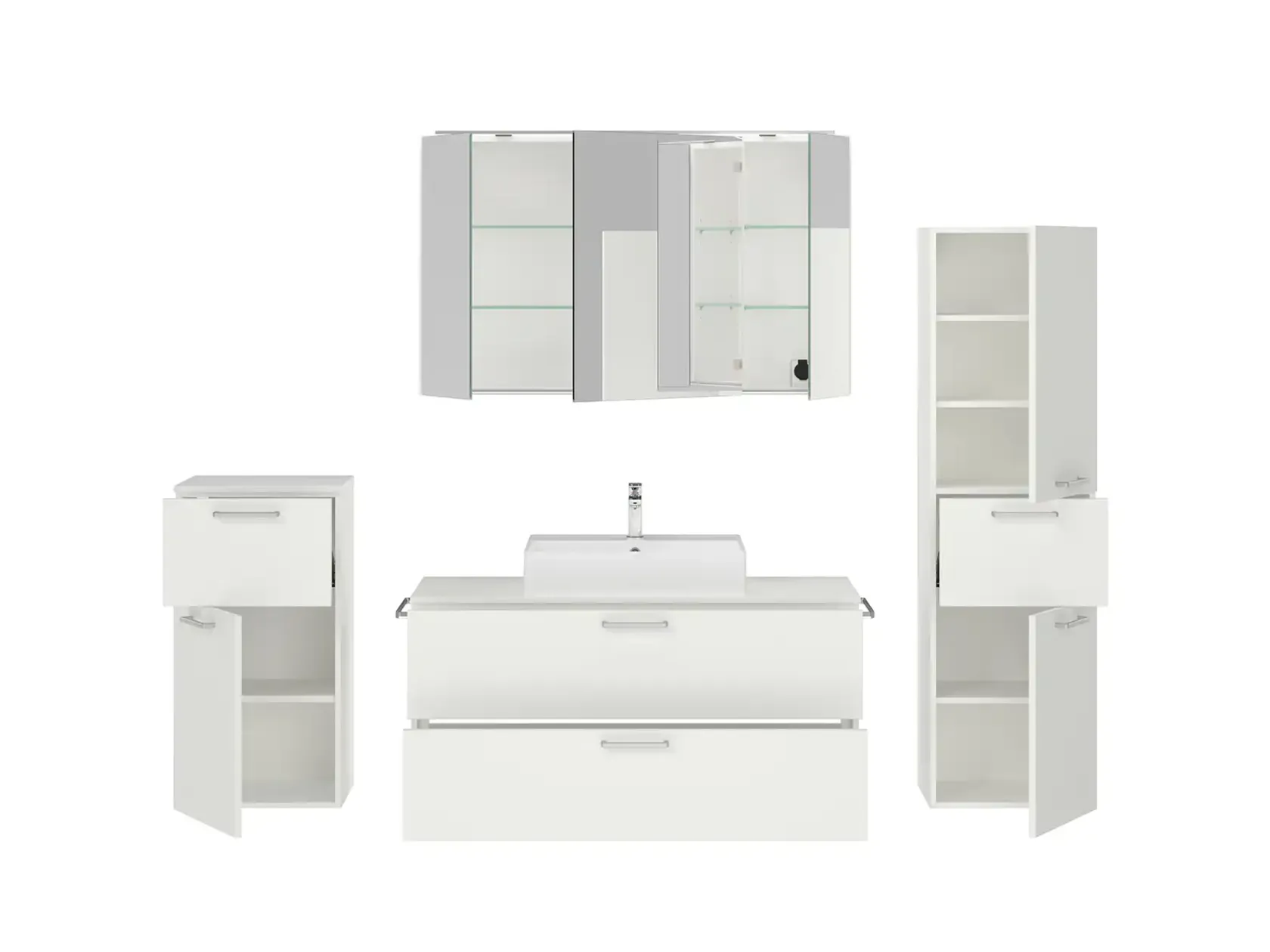 Nobilia SPA Bathroom block with mirror cabinet and ancillary furniture 2