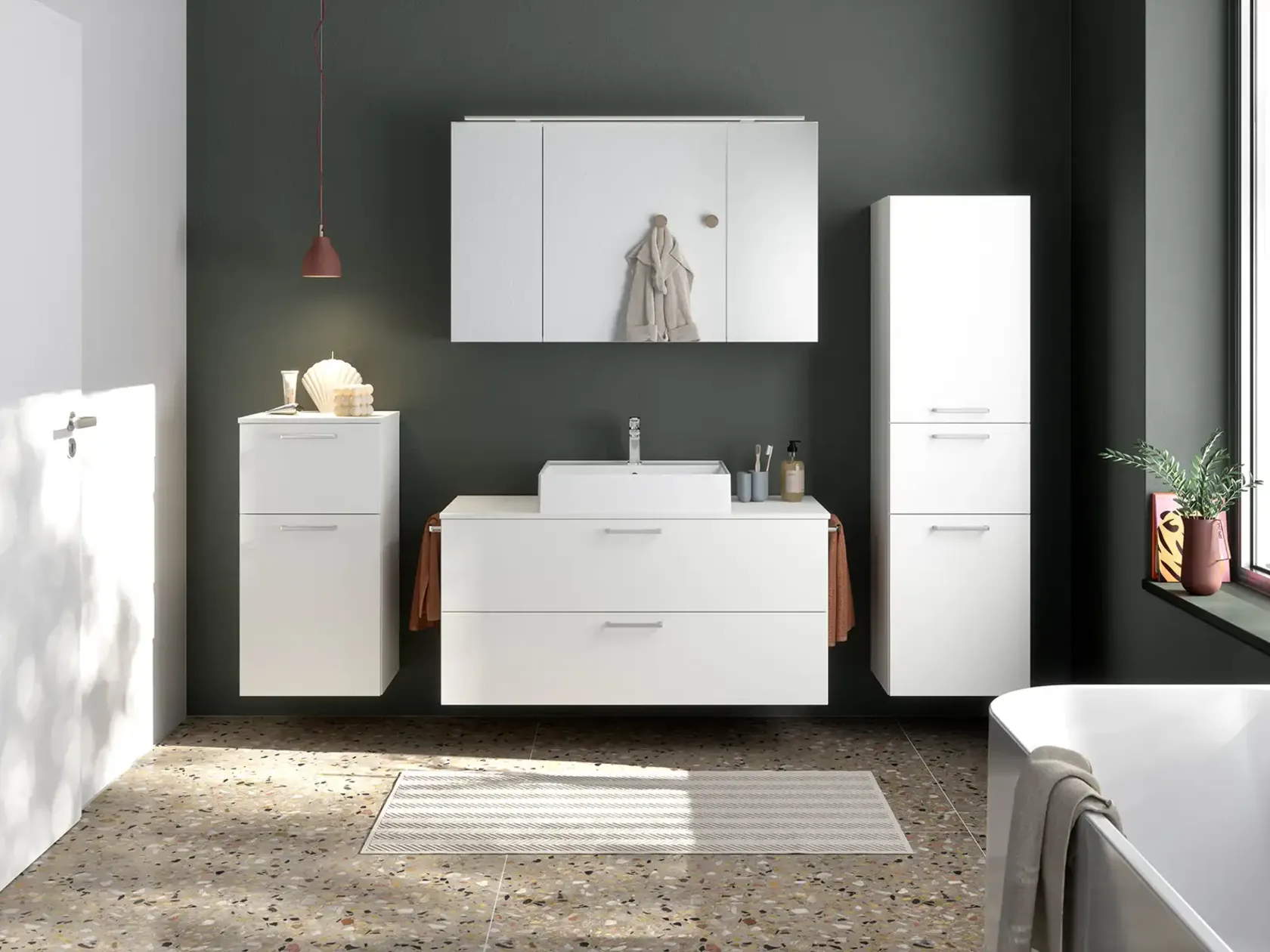 Nobilia SPA Bathroom block with mirror cabinet and ancillary furniture 0