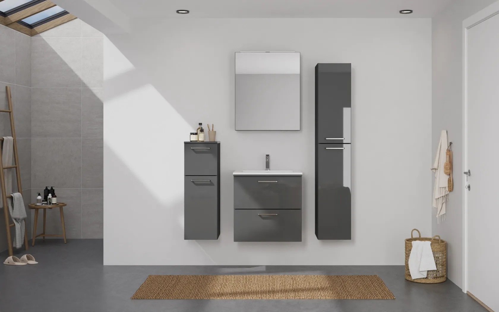 Nobilia SPA Ensemble meuble vasque avec armoire de toilette et meubles d'appoint 0