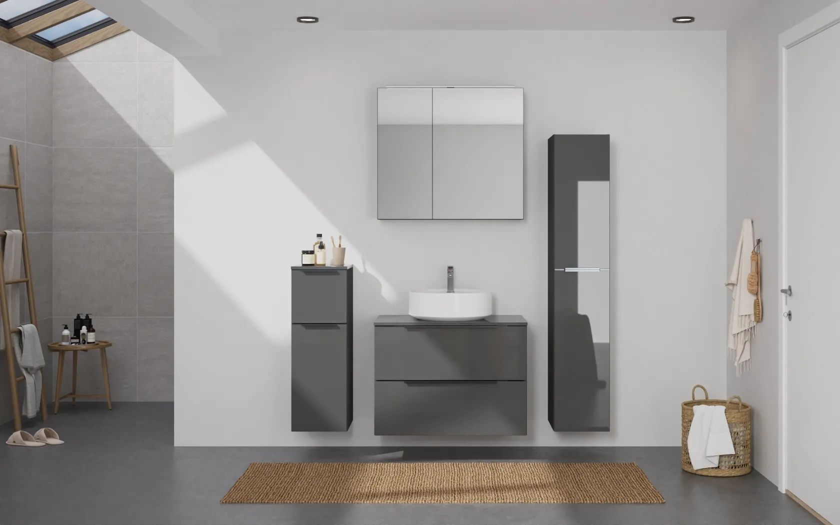 Nobilia SPA Ensemble meuble vasque avec armoire de toilette et meubles d'appoint 0