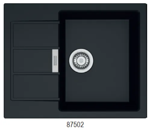 Nobilia SPA FRANKE: Inbouwspoelbak Sirius S2D 611-62, van Tectonite carbon 87502 0