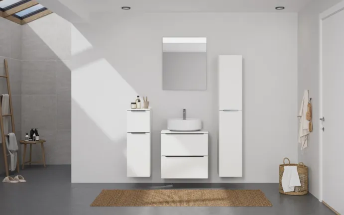 Nobilia SPA Badblock mit Flächenspiegel und Beimöbeln