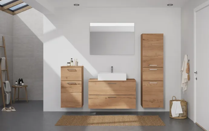 Nobilia SPA Bathroom block with surface mirror and ancillary furniture