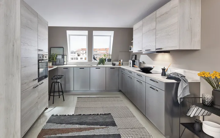 Nobilia SPA Inox Lacklaminat, Stahl gebürstet Nachbildung 3