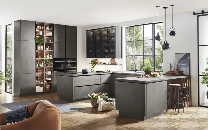 Nobilia SPA Riva Beton schiefergrau Nachbildung 0