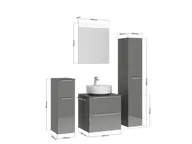 Nobilia SPA Bloc de bain avec miroir plat et meubles d'appoint 4