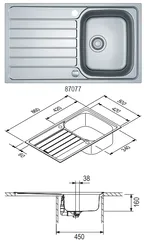 Nobilia SPA FRANKE : évier à encastrer Spark SKX 611-86, acier inox 87077 1