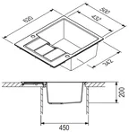Nobilia SPA FRANKE: Inbouwspoelbak Sirius S2D 611-62, van Tectonite carbon 87502 1