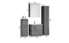 Nobilia SPA Ensemble meuble vasque avec armoire de toilette et meubles d'appoint 1