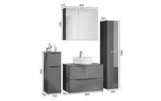 Nobilia SPA Ensemble meuble vasque avec armoire de toilette et meubles d'appoint 1