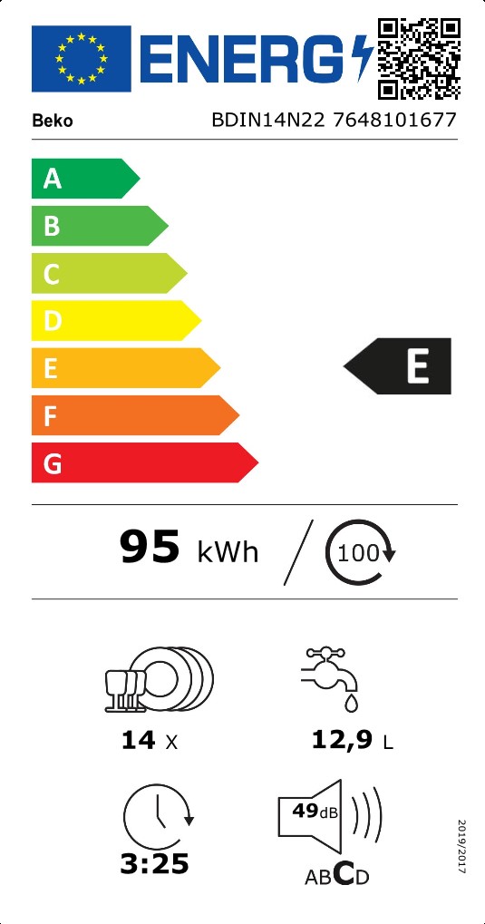 Beko BDIN14N22 7648101677 Energielabel