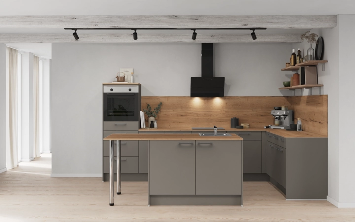 Nobilia SPA Island kitchen 336,6 cm x 220 cm with electrical appliances Planning 1 0