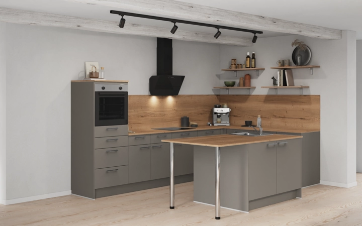 Nobilia SPA Island kitchen 336,6 cm x 220 cm with electrical appliances Planning 1 1