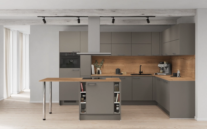 Nobilia SPA Island kitchen 338,2 cm x 248,2 cm with electrical appliances Planning 1 0