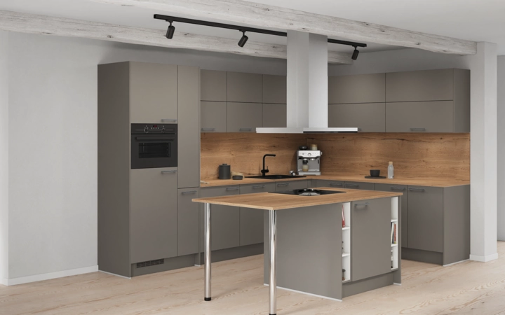 Nobilia SPA Island kitchen 338,2 cm x 248,2 cm with electrical appliances Planning 1 1