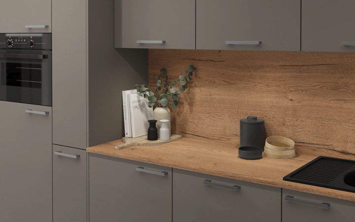 Nobilia SPA Island kitchen 338,2 cm x 248,2 cm with electrical appliances Planning 1 2