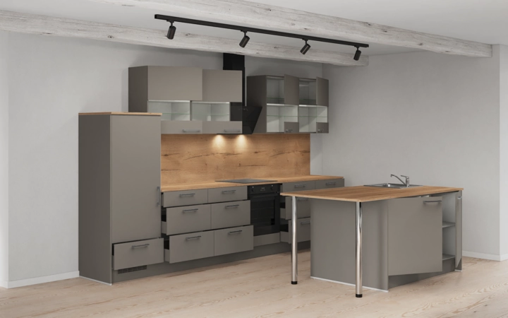 Nobilia SPA Island kitchen 363,4 cm with electrical appliances Planning 1 4