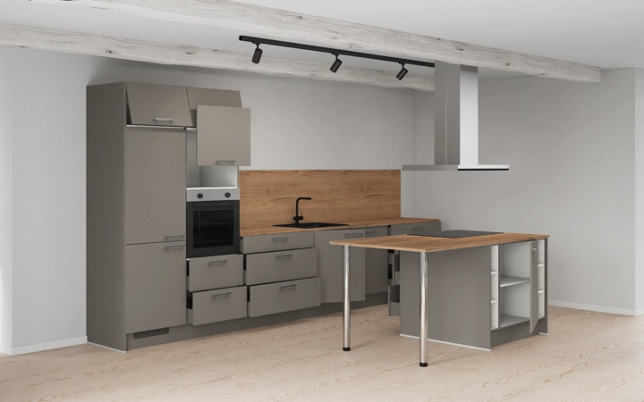 Nobilia SPA Island kitchen 423,4 cm with electrical appliances Planning 1 4