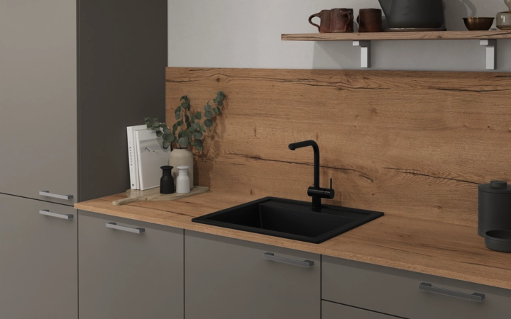 Nobilia SPA Island kitchen 456,6 cm x 276,8 cm with electrical appliances Planning 1 2