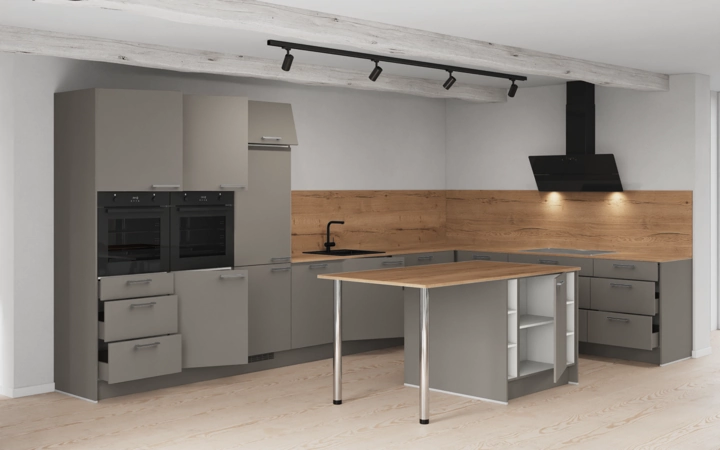 Nobilia SPA Island kitchen 456,6 cm x 276,8 cm with electrical appliances Planning 1 4