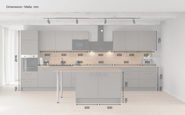 Nobilia SPA Island kitchen 483,4 cm with electrical appliances Planning 1 5