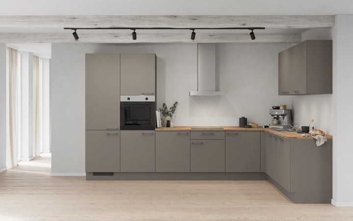 Nobilia SPA L-shaped kitchen 366,6 cm x 246,6 cm with appliances planning 1 0