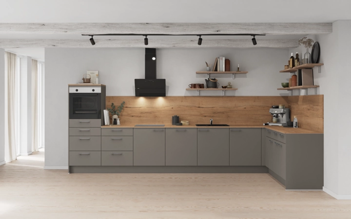 Nobilia SPA L-shaped kitchen 426,6 cm x 220 cm with electrical appliances Planning 1 0