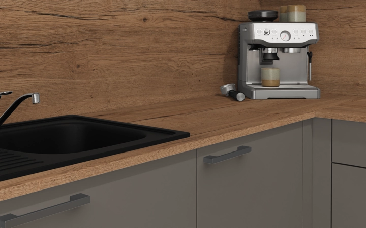 Nobilia SPA L-shaped kitchen 426,6 cm x 220 cm with electrical appliances Planning 1 3