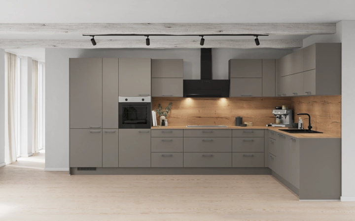 Nobilia SPA L-shaped kitchen 426,6 x 276,8 cm with electrical appliances Planning 1 0