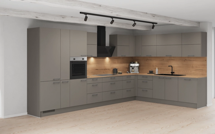 Nobilia SPA L-shaped kitchen 426,6 x 276,8 cm with electrical appliances Planning 1 1