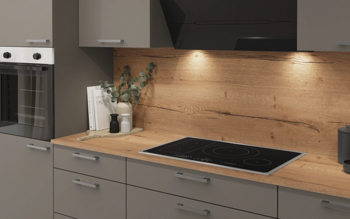 Nobilia SPA L-shaped kitchen 426,6 x 276,8 cm with electrical appliances Planning 1 2