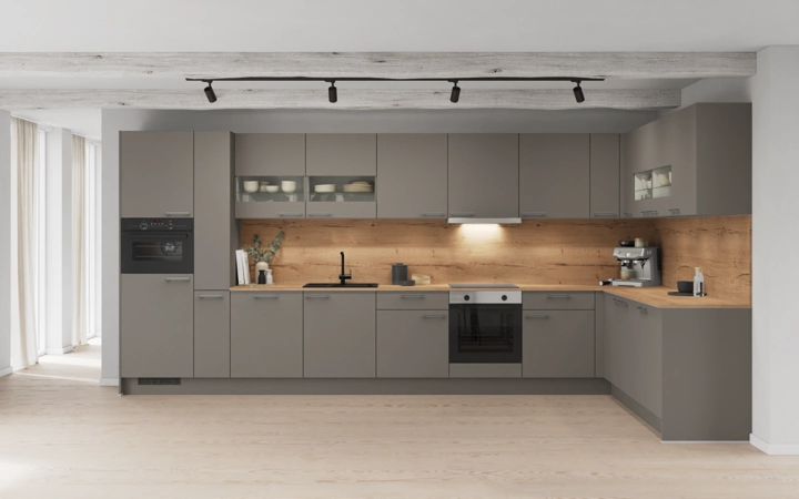Nobilia SPA L-shaped kitchen 456,6 x 246,8 cm with electrical appliances Planning 1 0