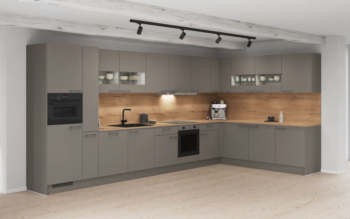 Nobilia SPA L-shaped kitchen 456,6 x 246,8 cm with electrical appliances Planning 1 1