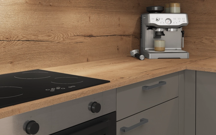Nobilia SPA L-shaped kitchen 456,6 x 246,8 cm with electrical appliances Planning 1 3