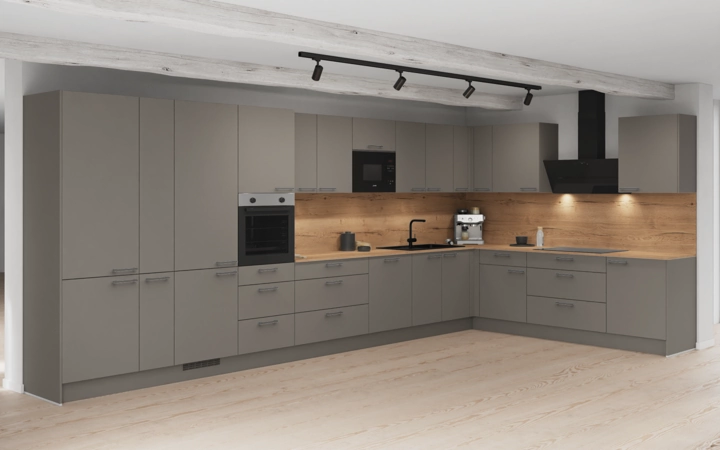Nobilia SPA L-shaped kitchen 516,6 x 276,8 cm with electrical appliances Planning 1 1