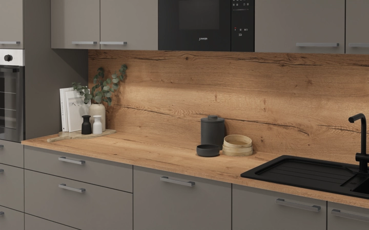 Nobilia SPA L-shaped kitchen 516,6 x 276,8 cm with electrical appliances Planning 1 2