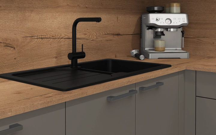 Nobilia SPA L-shaped kitchen 516,6 x 276,8 cm with electrical appliances Planning 1 3