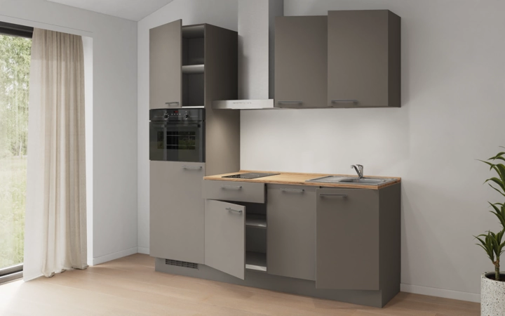 Nobilia SPA Galley kitchen 210 cm with appliances planning 1 4