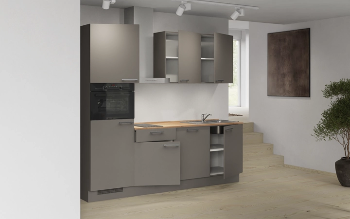 Nobilia SPA Galley kitchen 240 cm with appliances planning 1 4