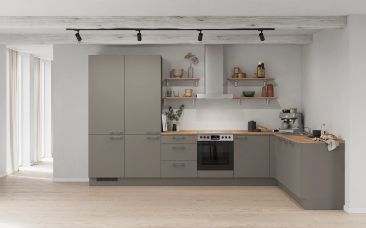 Nobilia SPA L-shaped kitchen 366,6 cm x 246,6 cm with appliances planning 10 0