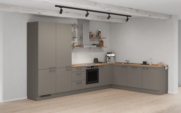 Nobilia SPA L-shaped kitchen 366,6 cm x 246,6 cm with appliances planning 10 1