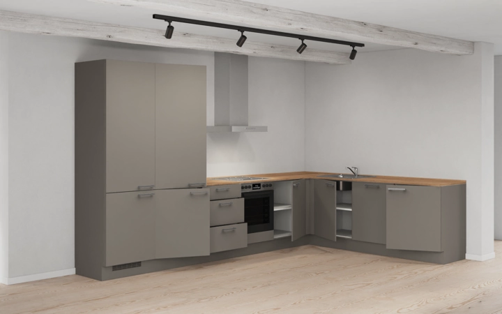 Nobilia SPA L-shaped kitchen 366,6 cm x 246,6 cm with appliances planning 10 4