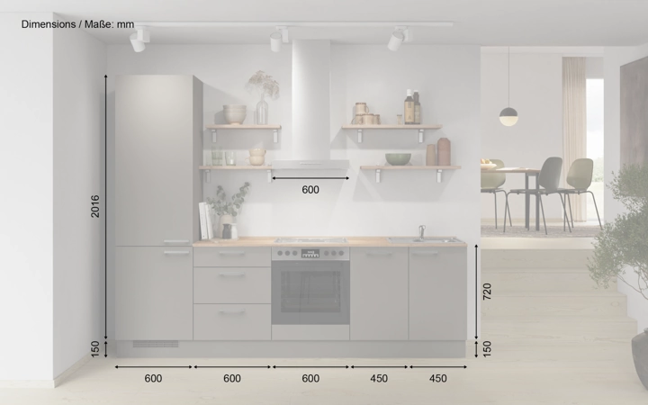 Nobilia SPA Galley kitchen 270 cm with appliances planning 10 5