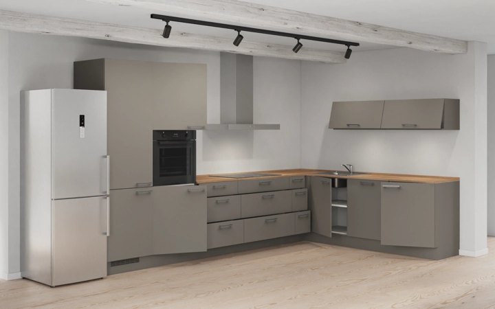 Nobilia SPA L-shaped kitchen 366,6 cm x 246,6 cm with appliances planning 11 4