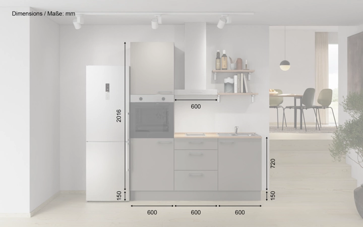 Nobilia SPA Galley kitchen 180 cm with appliances planning 11 5