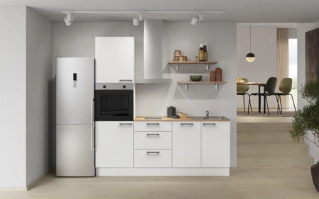 Nobilia Galley kitchen 210 cm with appliances planning 11 Alpine white matt Touch