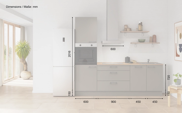 Nobilia SPA Galley kitchen 240 cm with appliances planning 11 5