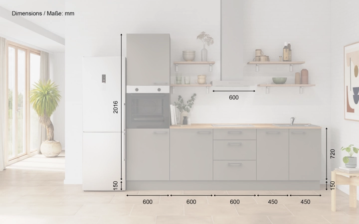 Nobilia SPA Galley kitchen 270 cm with appliances planning 11 5