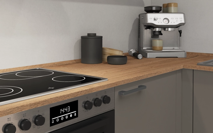 Nobilia SPA L-shaped kitchen 366,6 cm x 246,6 cm with appliances planning 12 3