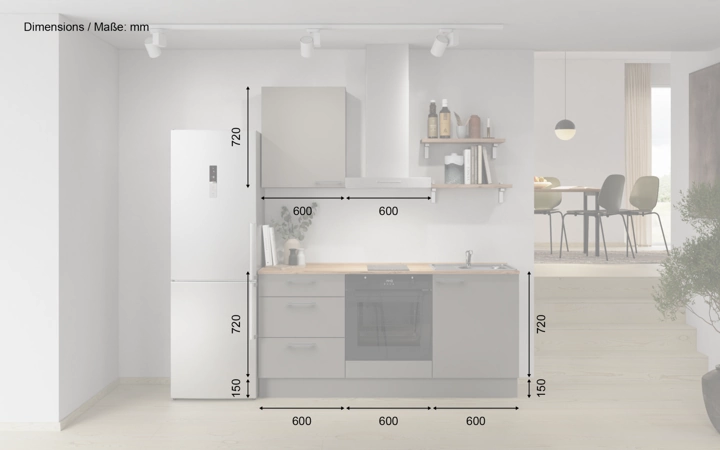 Nobilia SPA Galley kitchen 180 cm with appliances planning 12 5
